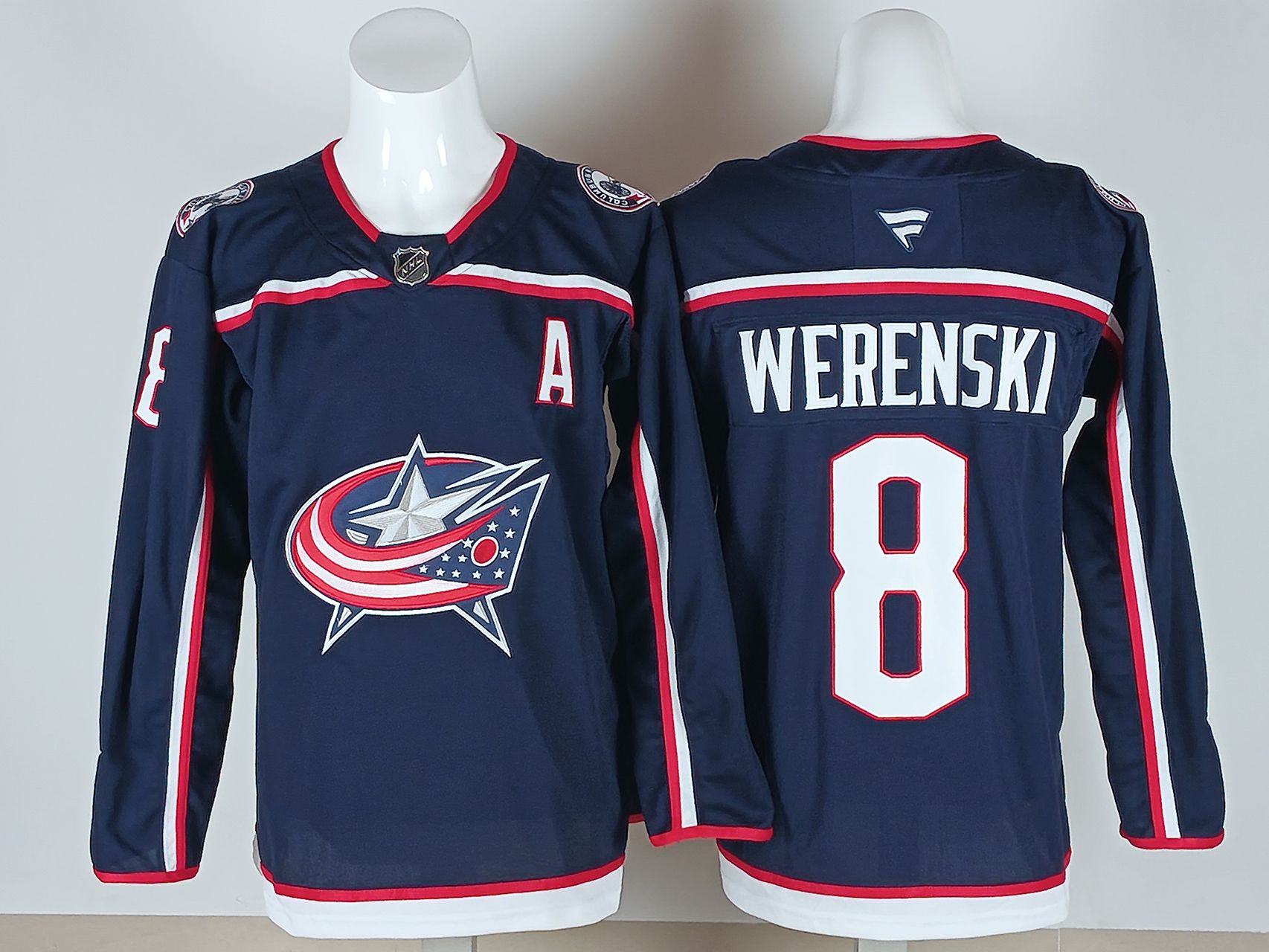 Men 2026 Columbus Blue Jackets #8 Werenski Dark Blue NHL Jersey style 01